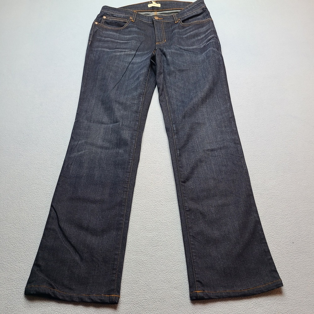 Eileen Fisher Straight Leg Jeans Womens 8 Dark Indigo Excellent Stretch Denim